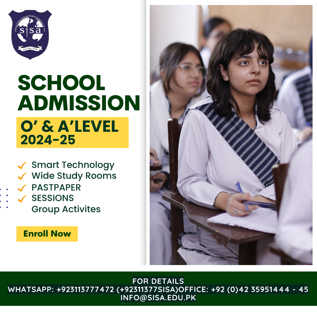 Admissions are open for O’ & A’ level 2024-25